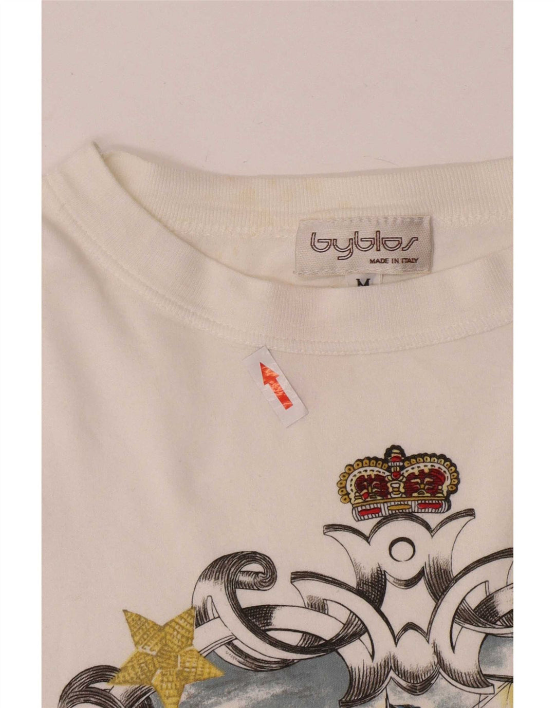 Ανδρικό γραφικό T-Shirt Byblos Top Μεσαίο λευκό βαμβακερό