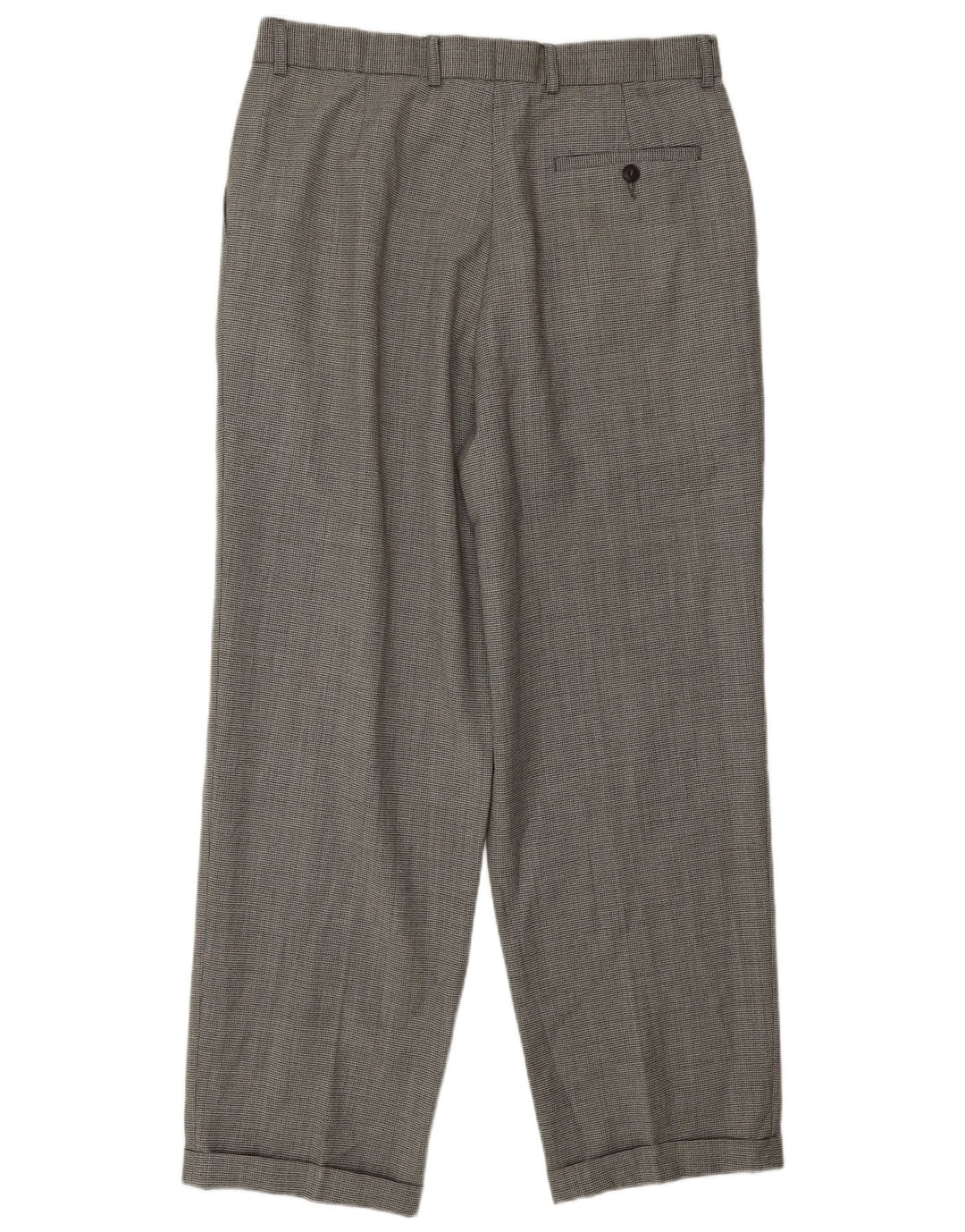 Ανδρικό καθημερινό παντελόνι Marks & Spencer W34 L31 Μαύρο Houndstooth μαλλί