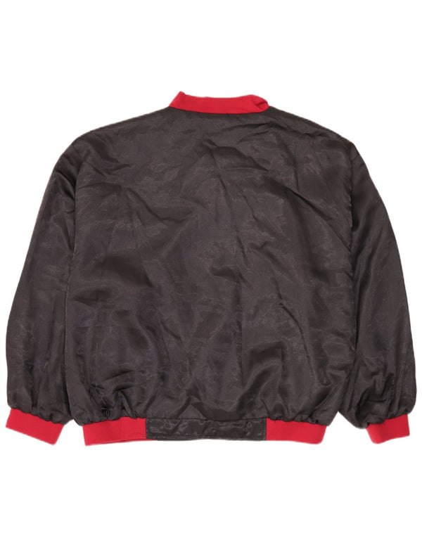 Vintage Ανδρικό Bomber Jacket UK 38 Medium Black Colourblock Polyamide