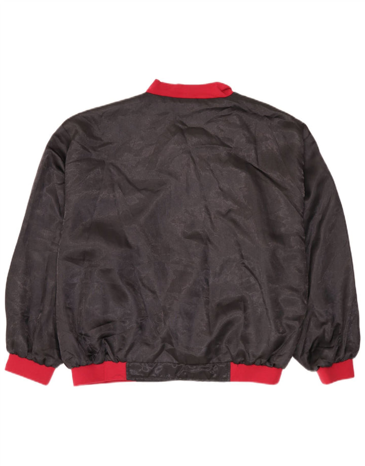 Vintage Ανδρικό Bomber Jacket UK 38 Medium Black Colourblock Polyamide