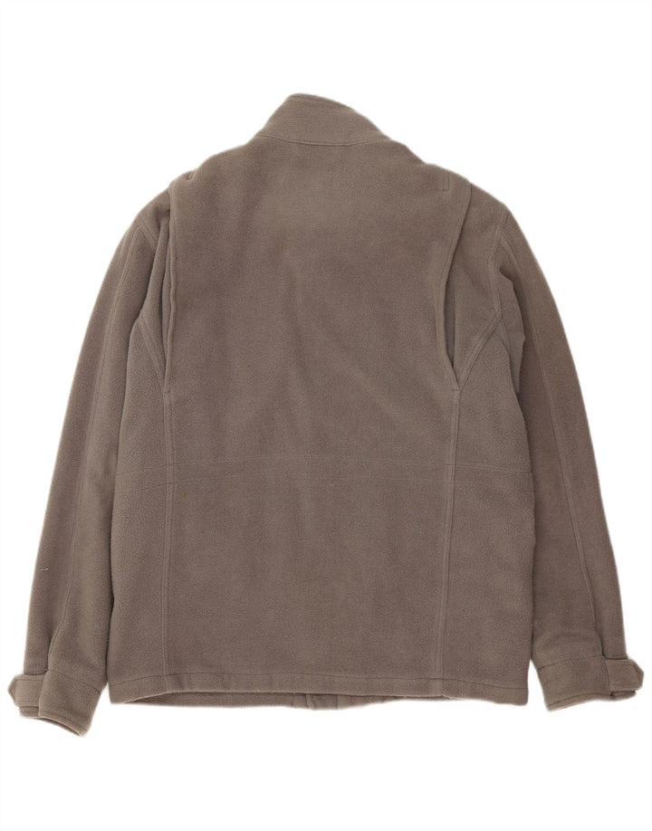 QUIKSILVER Mens Fleece Military Jacket UK 38 Medium Grey Polyester
