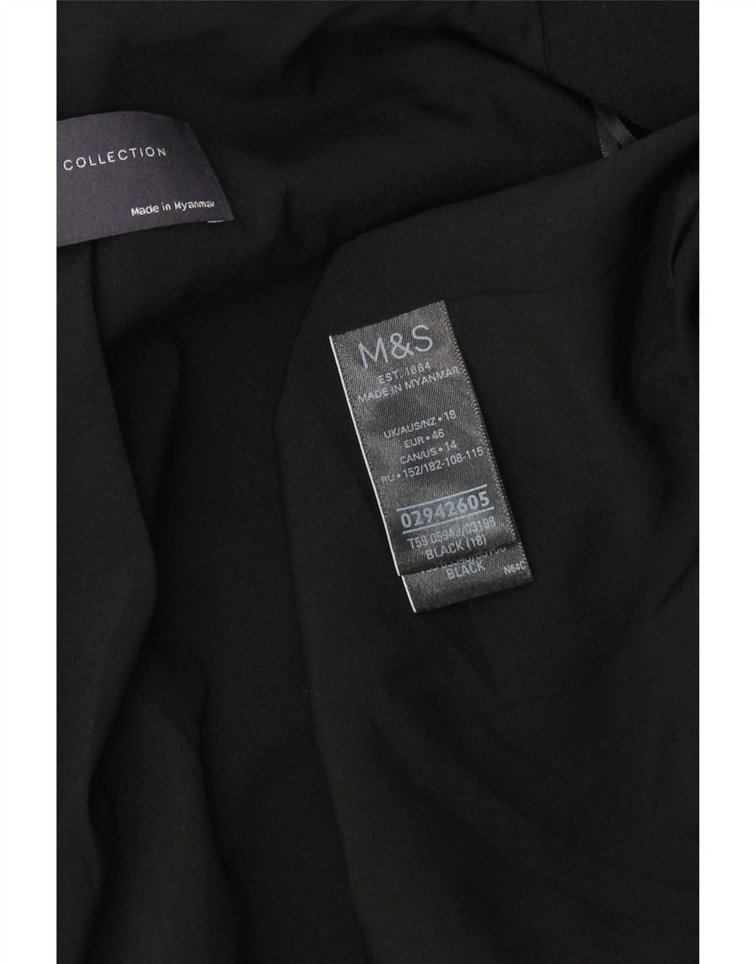 Marks & Spencer Γυναικείο Μπουφάν 3/4 μανίκι ανοιχτό μπλέιζερ UK 18 XL μαύρο