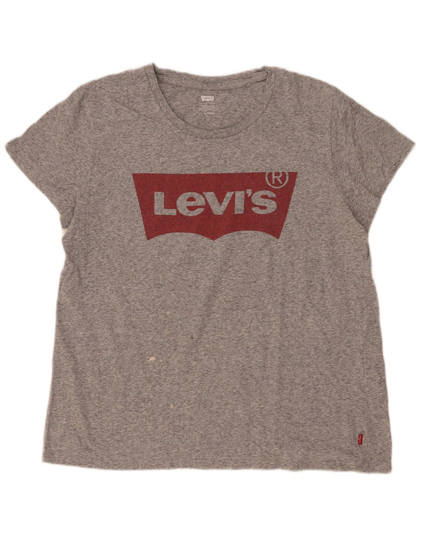 Γυναικείο γραφικό μπλουζάκι Levi's Top UK 18 XL Γκρι βαμβακερό