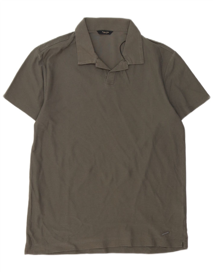 Ανδρικό πουκάμισο πόλο MASSIMO DUTTI Μικρό γκρι βαμβακερό