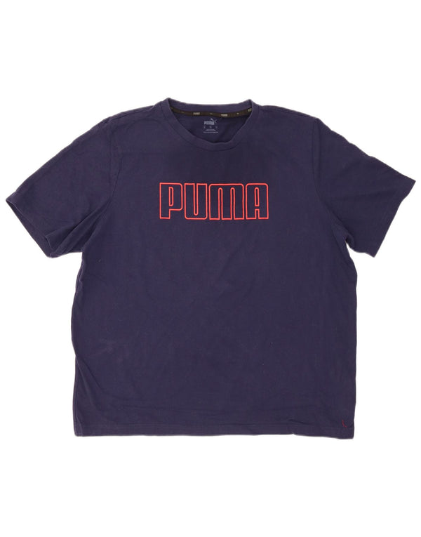 Ανδρικό γραφικό T-Shirt PUMA Top XL Navy Blue Cotton
