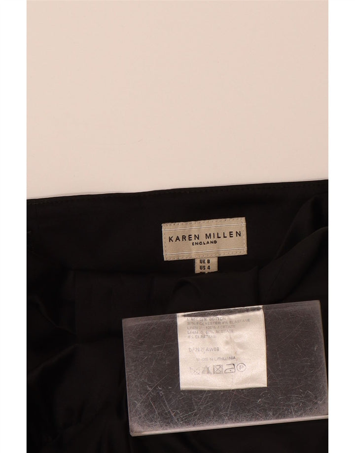 KAREN MILLEN Γυναικείο βολάν στράπλες φόρεμα UK 8 μικρό βαμβακερό