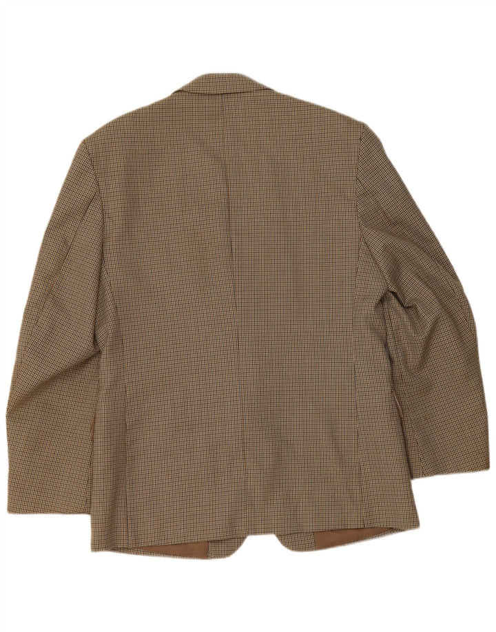 Bersani Ανδρικό σακάκι με 2 κουμπιά σακάκι UK 40 Large Brown Houndstooth Πολυεστέρας