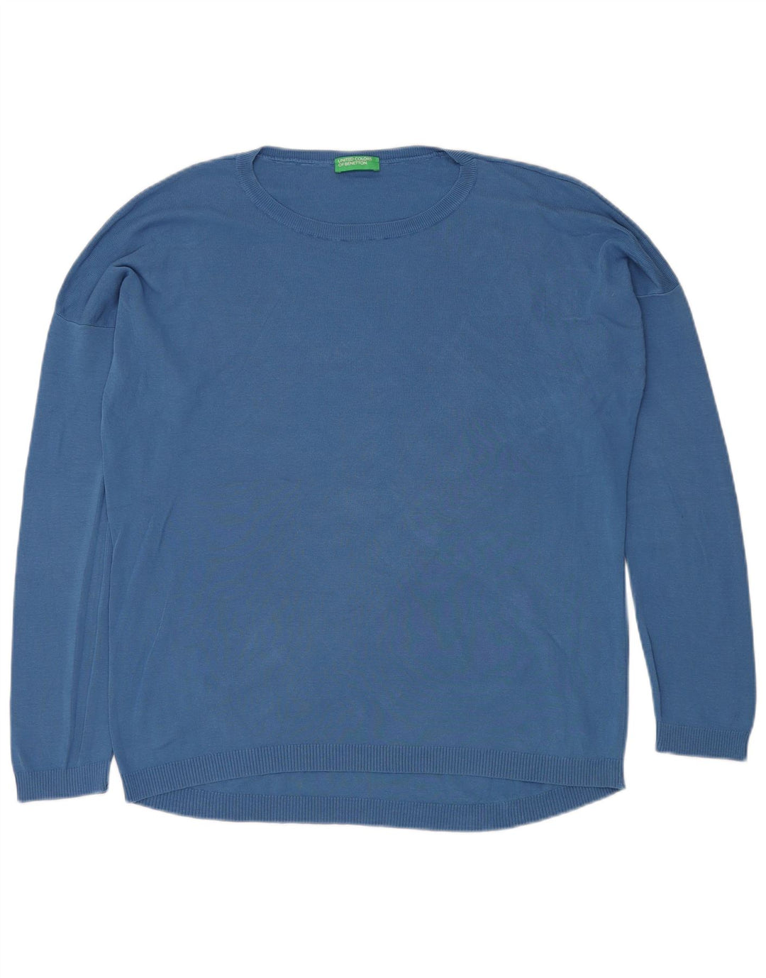BENETTON Ανδρικό πουλόβερ με λαιμόκοψη XL μπλε