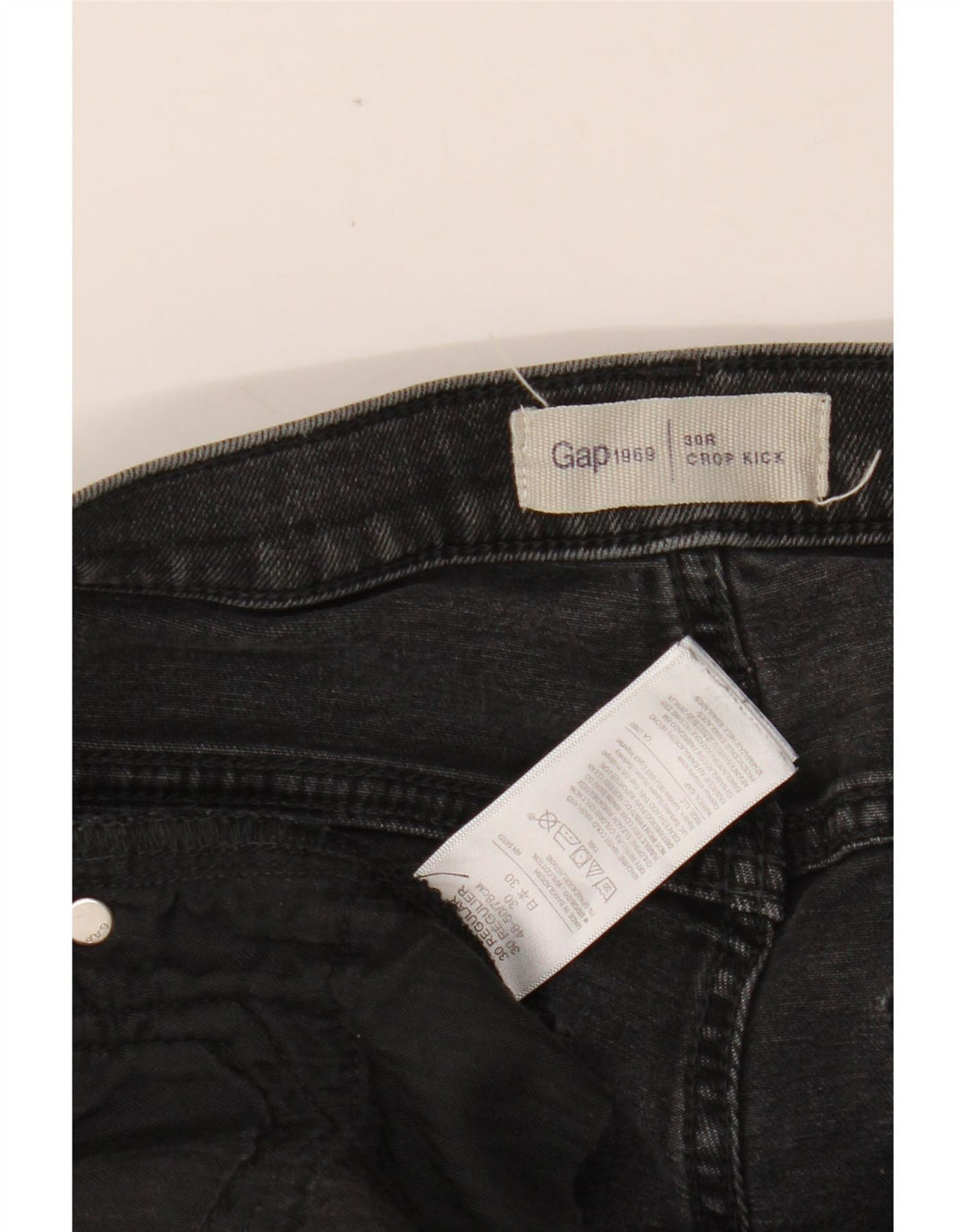 GAP Γυναικείο Kick Regular Fit Cropped Jeans W30 L24 Γκρι βαμβακερό