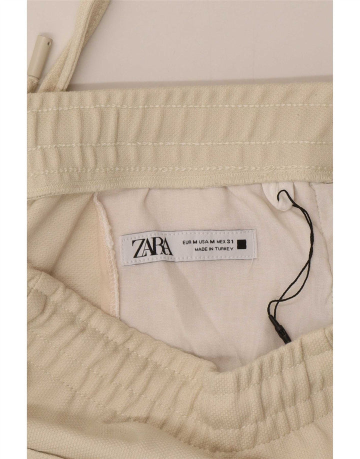 Zara Ανδρικό κωνικό παντελόνι Chino Medium W32 L30 Beige Polyester