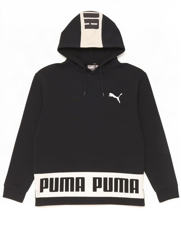 Ανδρικό γραφικό κουκούλα Puma, μικρό μαύρο βαμβακερό χρώμα