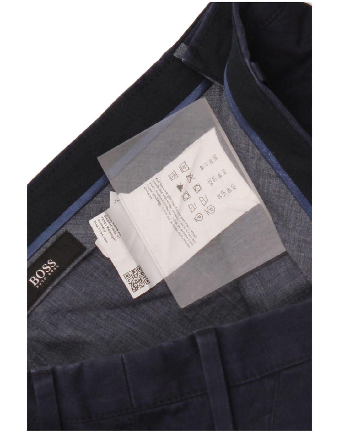 Ανδρικό HUGO BOSS Slim παντελόνι Chino IT 46 Small W32 L32 Navy Blue Cotton