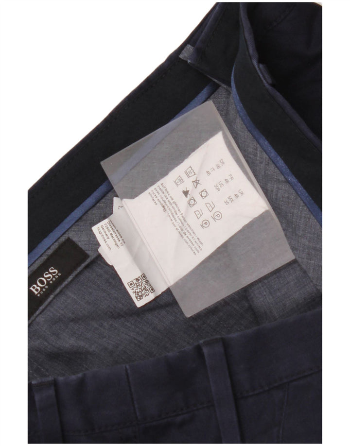 Ανδρικό HUGO BOSS Slim παντελόνι Chino IT 46 Small W32 L32 Navy Blue Cotton