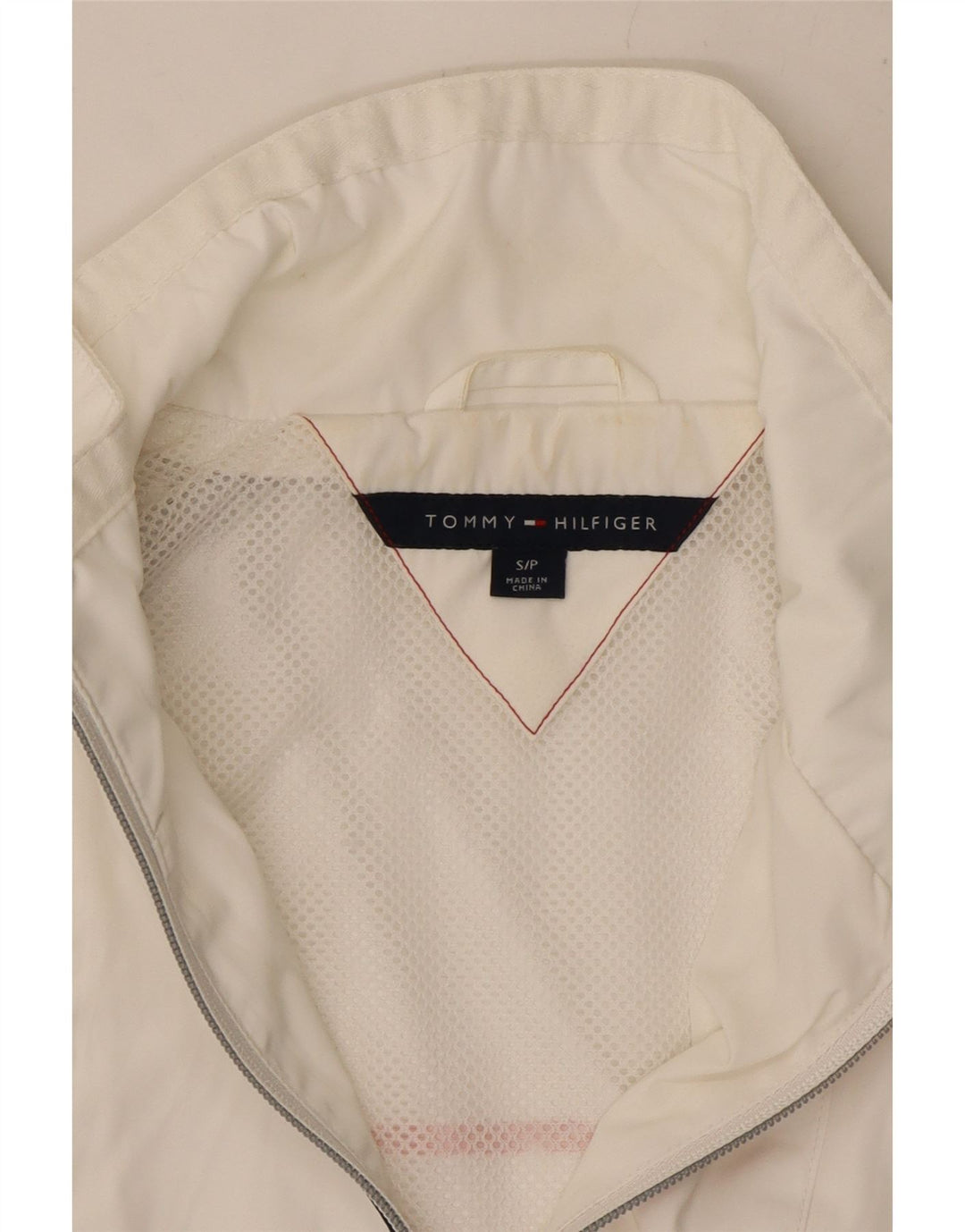 TOMMY HILFIGER Γυναικεία αθλητική φόρμα γραφικών Top Jacket UK 10 Small White