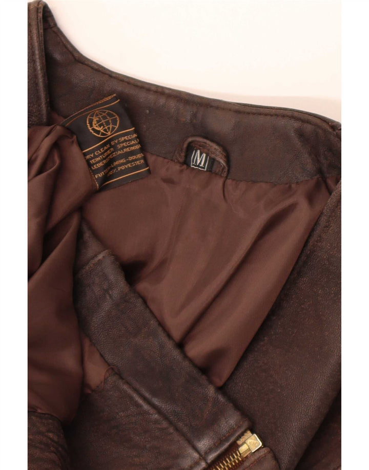 Vintage Ανδρικό Δερμάτινο Gilet UK 38 Μεσαίο Καφέ