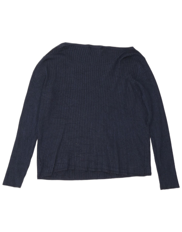 Marks & Spencer Γυναικεία μπλούζα μακρυμάνικη UK 24 4XL Navy Blue Viscose