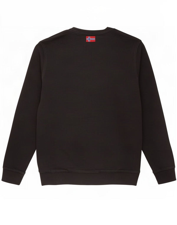 Napapijri Mens Graphic Sweatshirt Jumper Large Black Cotton