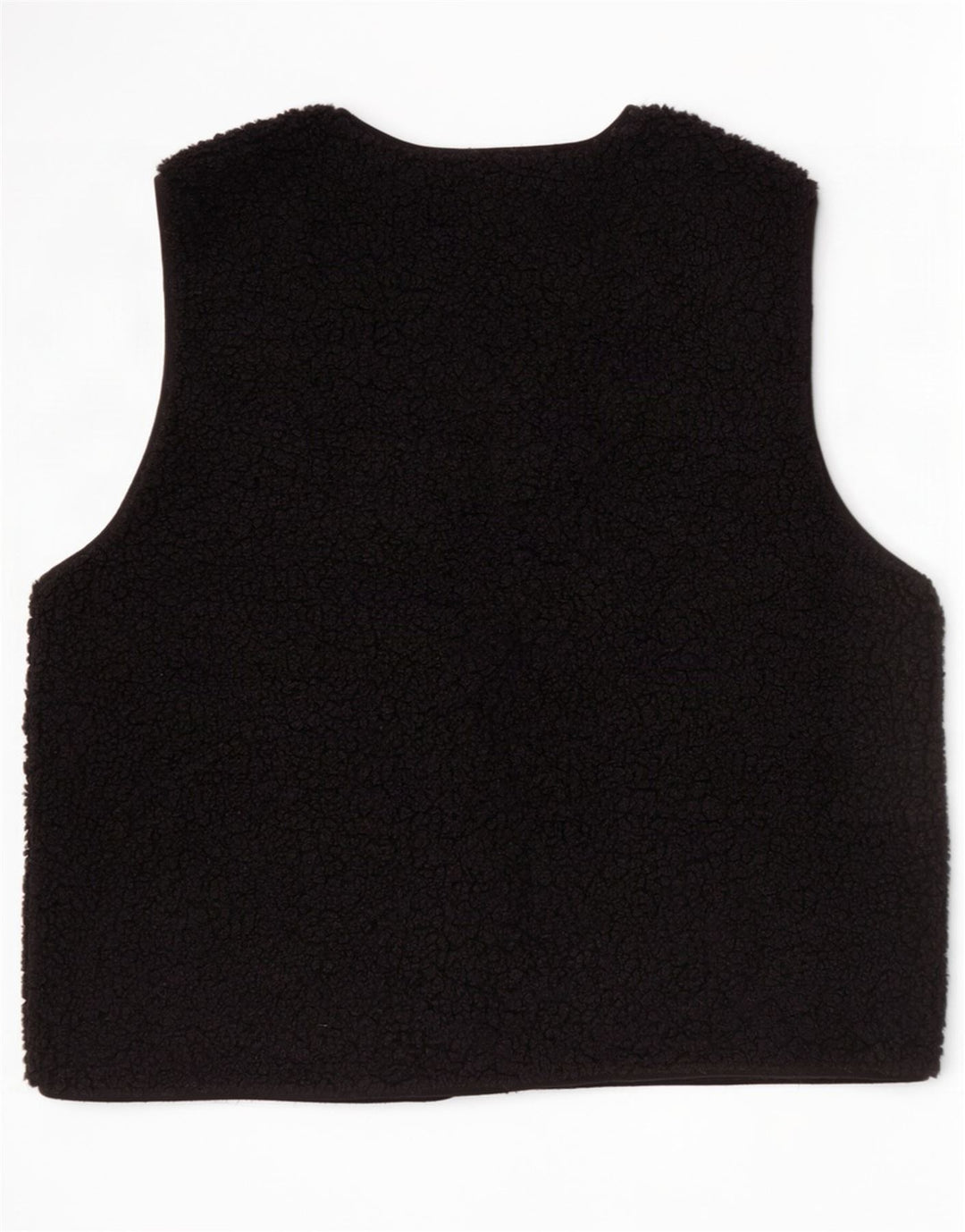 Zara Womens Oversized Fleece Gilet UK 10 Small Black Polyester
