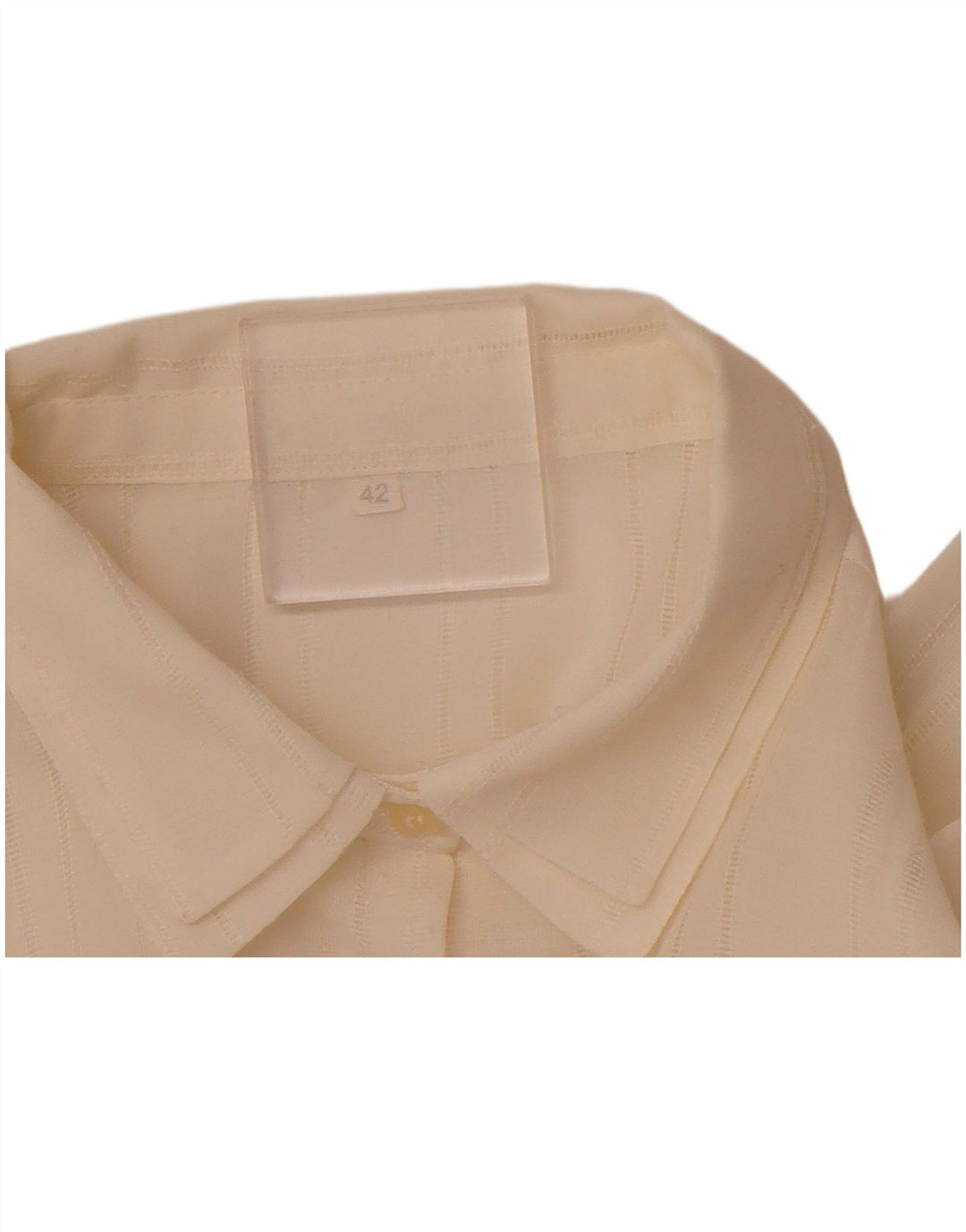 VINTAGE Γυναικείο Πουκάμισο Μπλούζα IT 42 Medium Off White Ριγέ