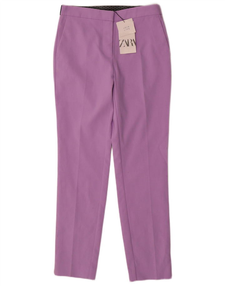 Zara Γυναικείο Slim Suit Παντελόνι Small W27 L27 Purple Polyester