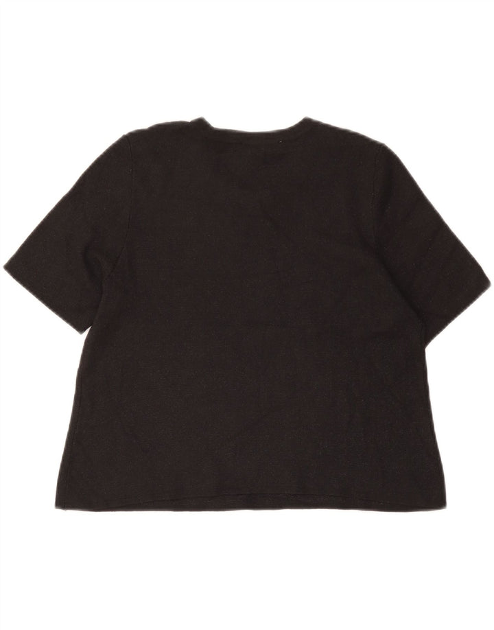 Zara Γυναικείο T-Shirt Top UK 12 Medium Black