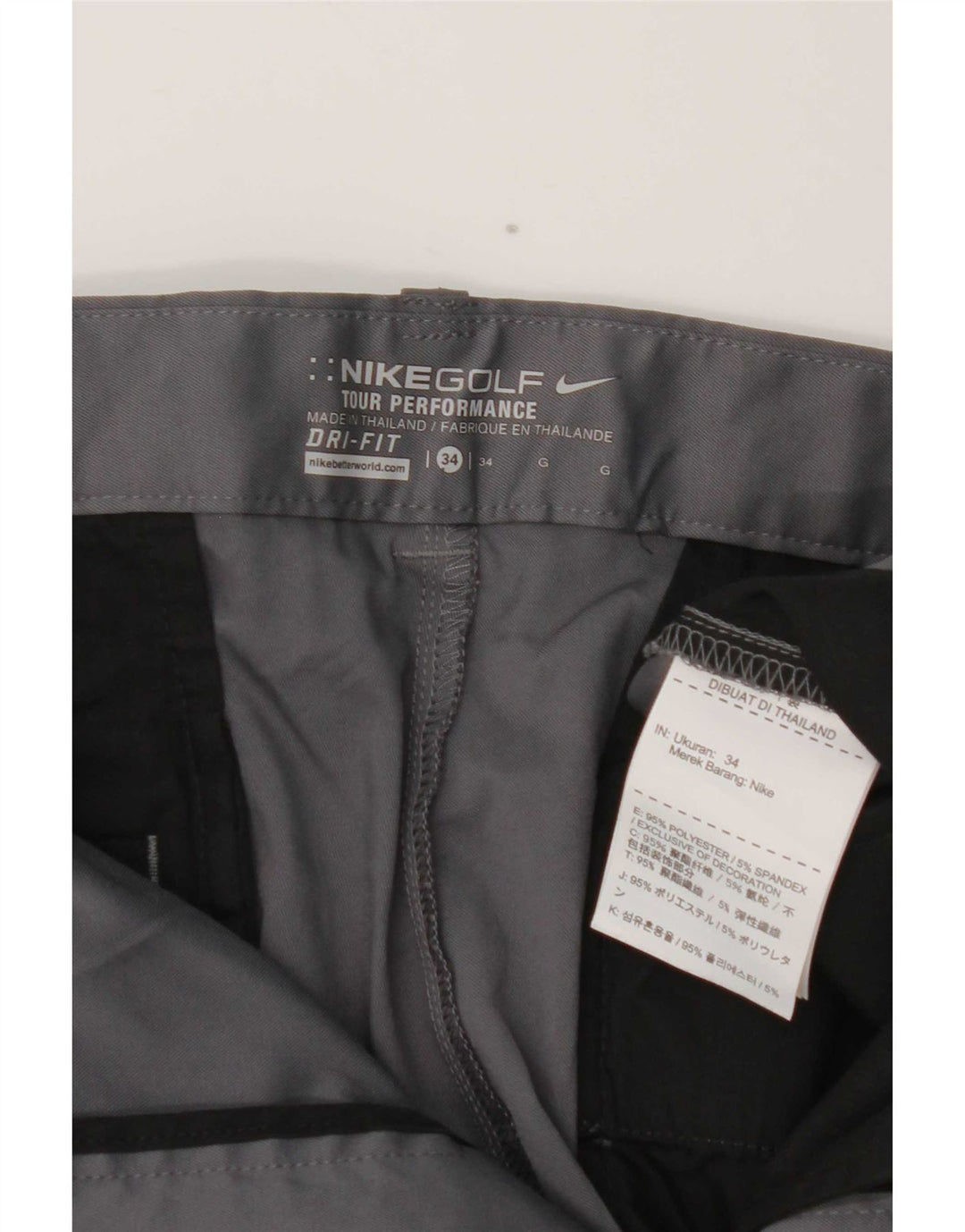 Ανδρικό σορτς chino Nike Dri Fit W34 από μεγάλο γκρι πολυεστέρα