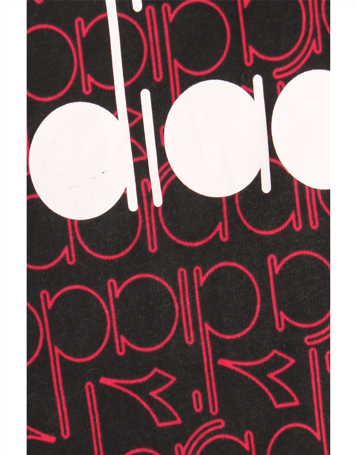 DIADORA Ανδρικό γραφικό κουκούλα, μεσαίο μαύρο βαμβακερό