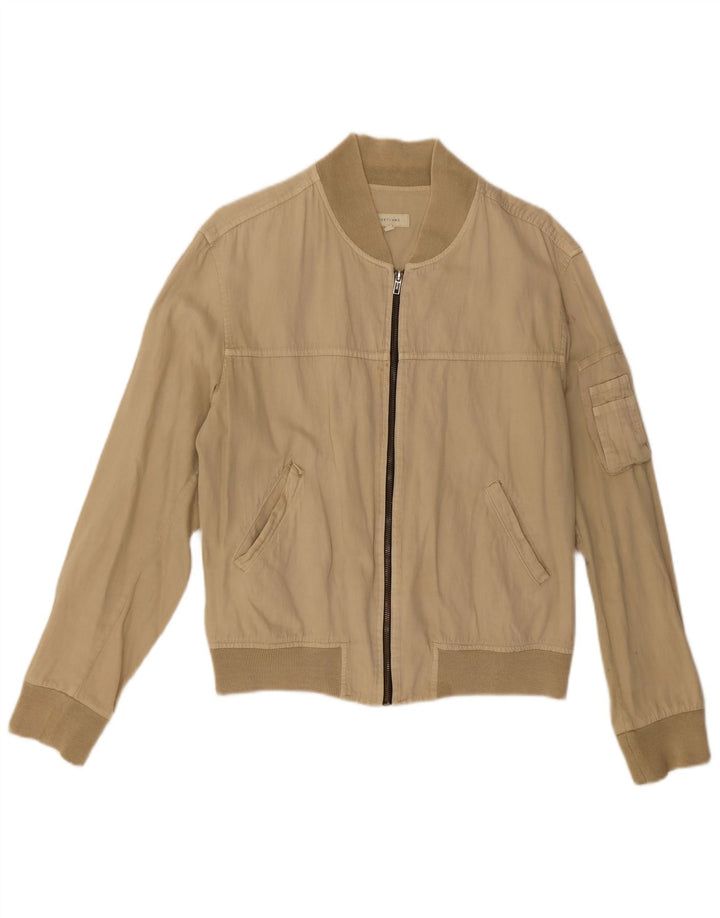 Vintage Γυναικείο Bomber Jacket UK 16 Large Beige Cotton