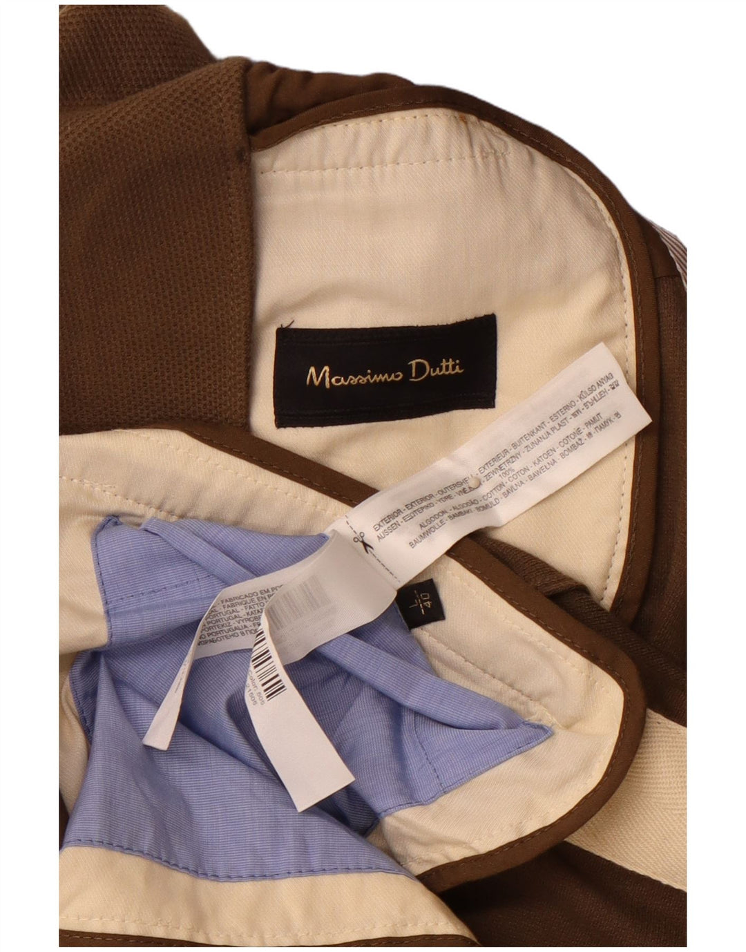 MASSIMO DUTTI Ανδρικό σακάκι 3 κουμπιών UK 40 μεγάλο καφέ βαμβακερό