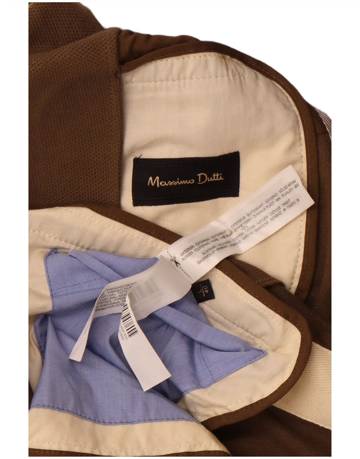 MASSIMO DUTTI Ανδρικό σακάκι 3 κουμπιών UK 40 μεγάλο καφέ βαμβακερό