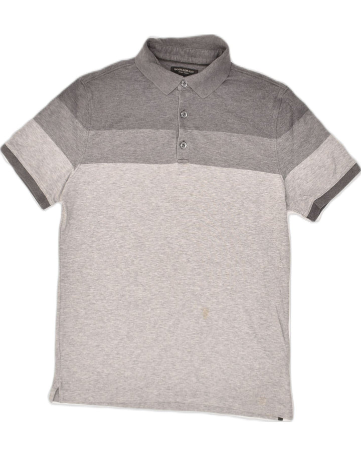 BANANA REPUBLIC Mens Polo Shirt Small Grey Colourblock Cotton | Vintage Banana Republic | Thrift | Second-Hand Banana Republic | Used Clothing | Messina Hembry 