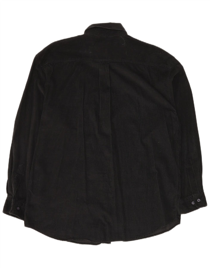 STONE HARBOR Ανδρικό κοτλέ πουκάμισο Μεσαίο μαύρο βαμβακερό