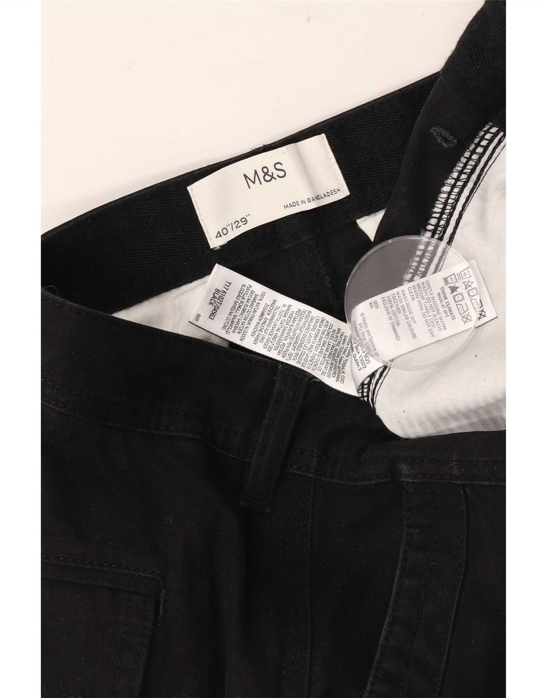 Ανδρικό Slim Cargo Παντελόνι Marks & Spencer W40 L29 Μαύρο βαμβακερό