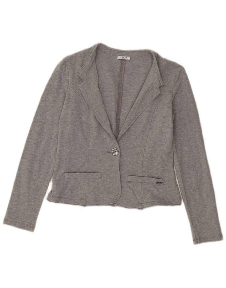 Liu Jo Girls 1 Button Blazer Jacket 15-16 Years Grey Cotton