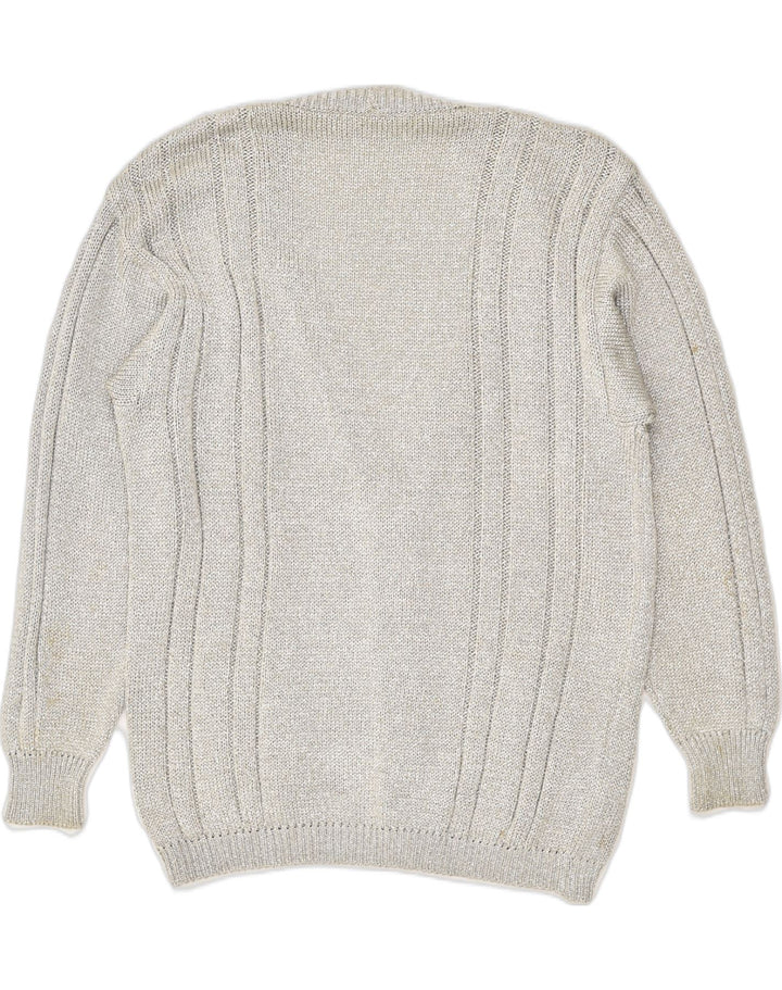 VINTAGE Womens Cardigan Sweater IT 44 Medium Grey Cupro | Vintage Vintage | Thrift | Second-Hand Vintage | Used Clothing | Messina Hembry 