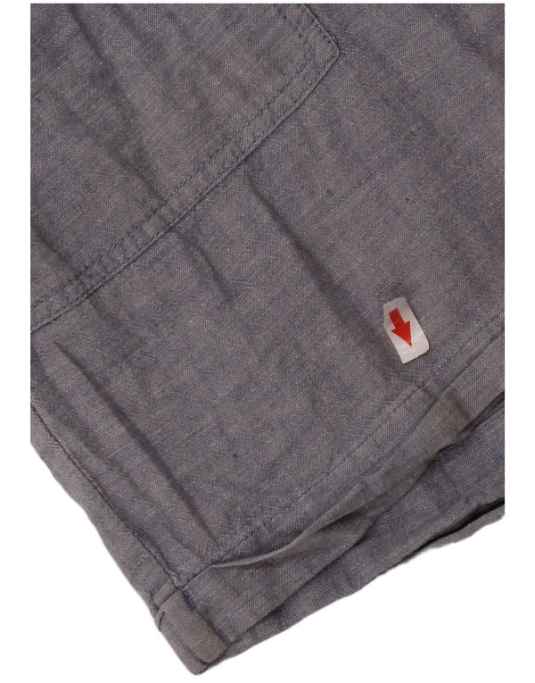 Λινά Γυναικεία Casual Σορτς UK 10 Small W30 Μπλε λινό