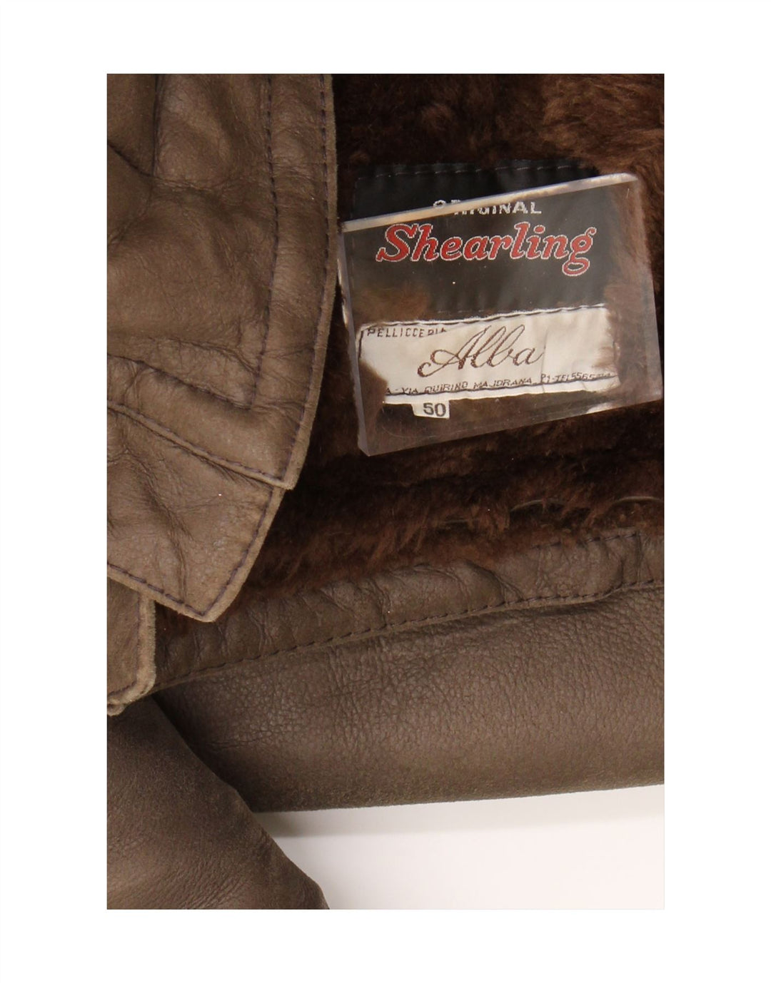 Vintage Ανδρικό Shearling Jacket IT 50 Large Brown Shearling