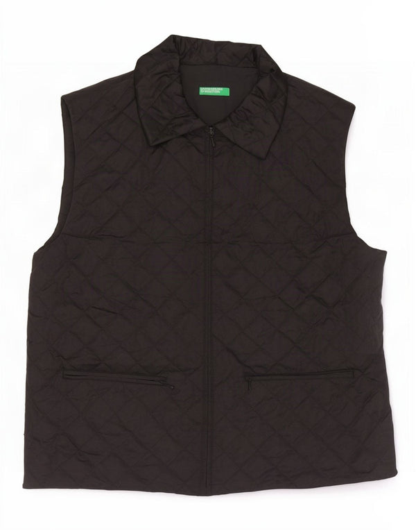 Benetton Γυναικεία καπιτονέ Gilet UK 16 Large Black Polyamide