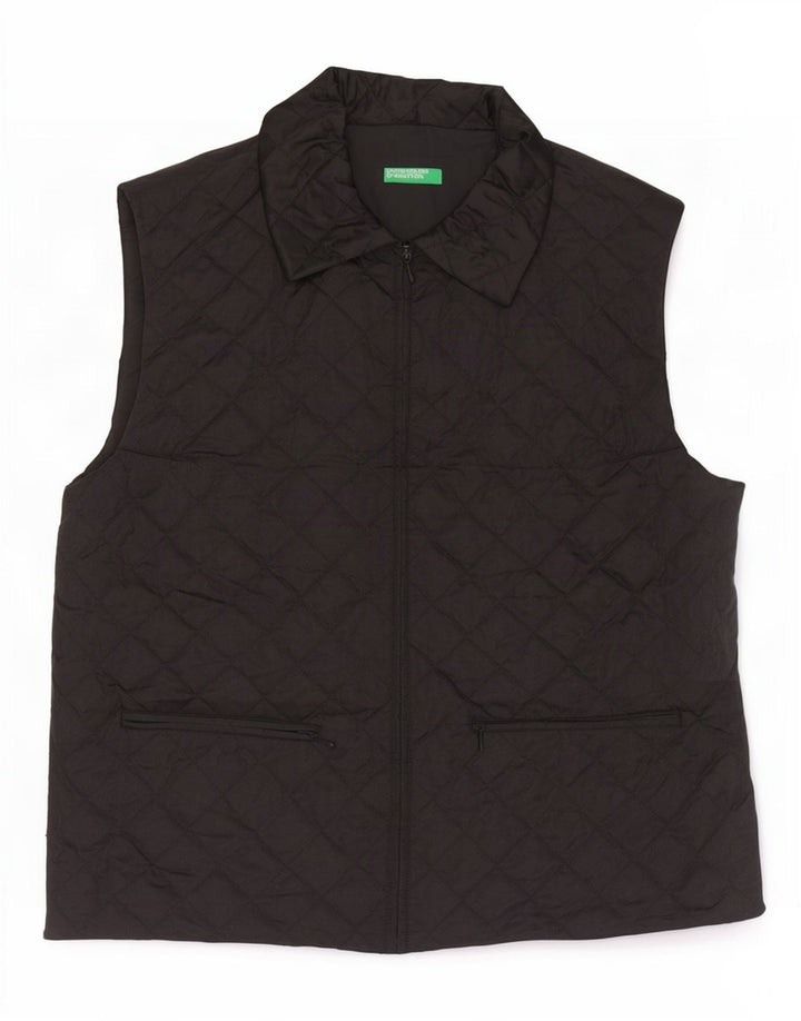 Benetton Γυναικεία καπιτονέ Gilet UK 16 Large Black Polyamide