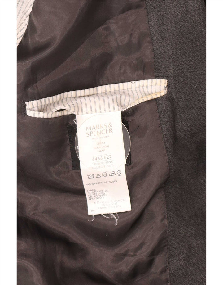 Marks & Spencer Ανδρικό μπλέιζερ με 2 κουμπιά μπουφάν UK 40 Medium Grey Ψαροκόκκαλο