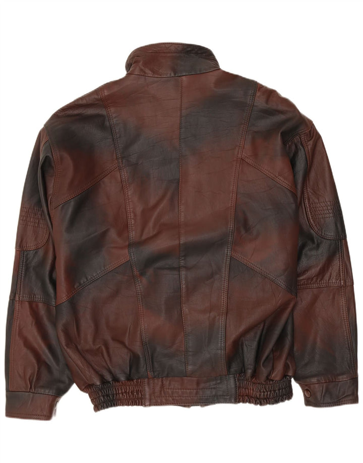 VINTAGE Ανδρικό Δερμάτινο Μπουφάν UK 40 Large Brown Tie Dye