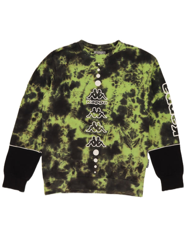 Kappa Boys Graphic Sweatshirt Jumper 11-12 Years Green Tie Dye