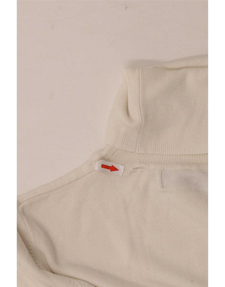 Zara Γυναικείο πουλόβερ με ρολό λαιμόκοψη UK 12 Medium White Rayon