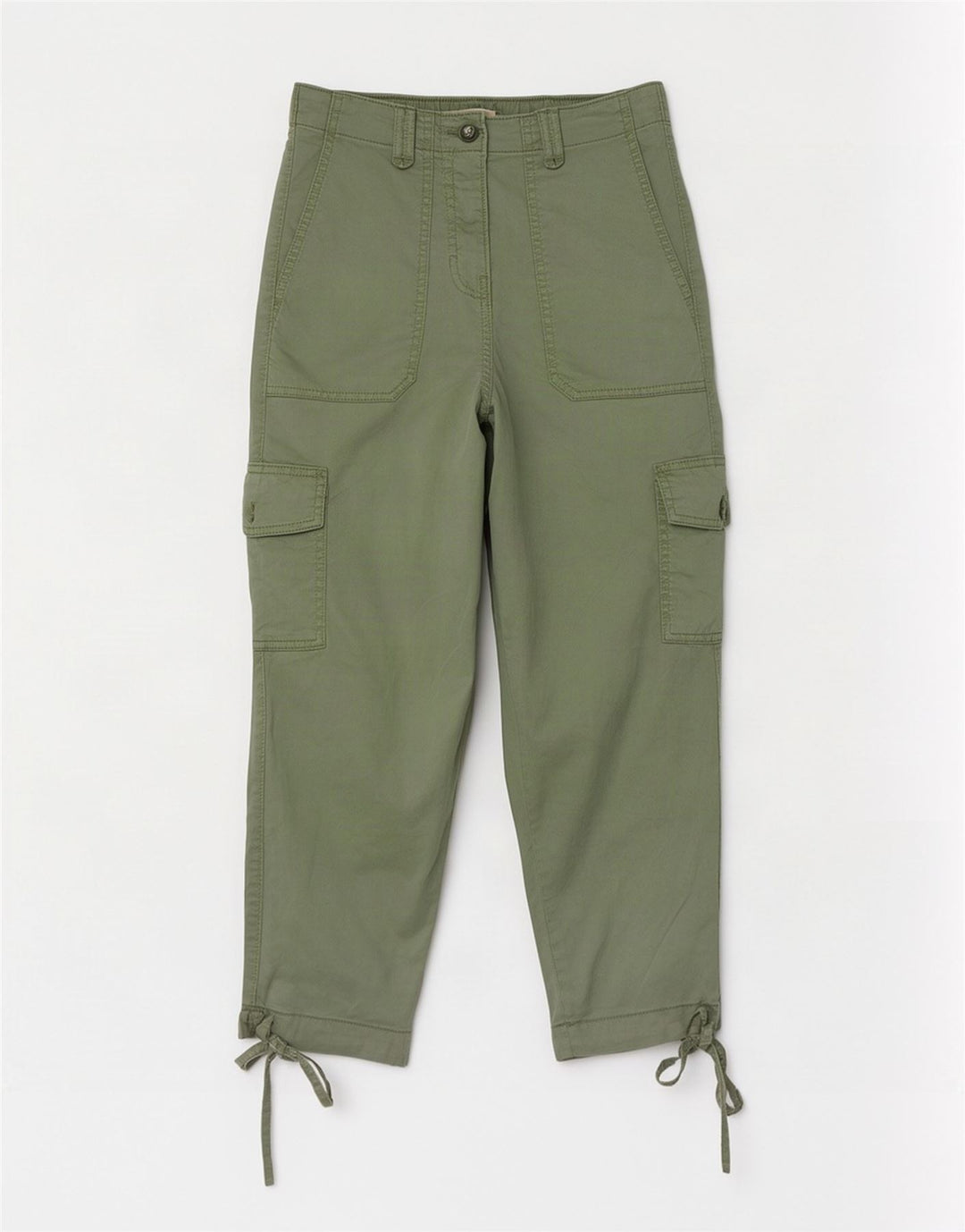 Marks & Spencer Γυναικείο Παντελόνι Crop Cargo Medium W26 L23 Green Lyocell