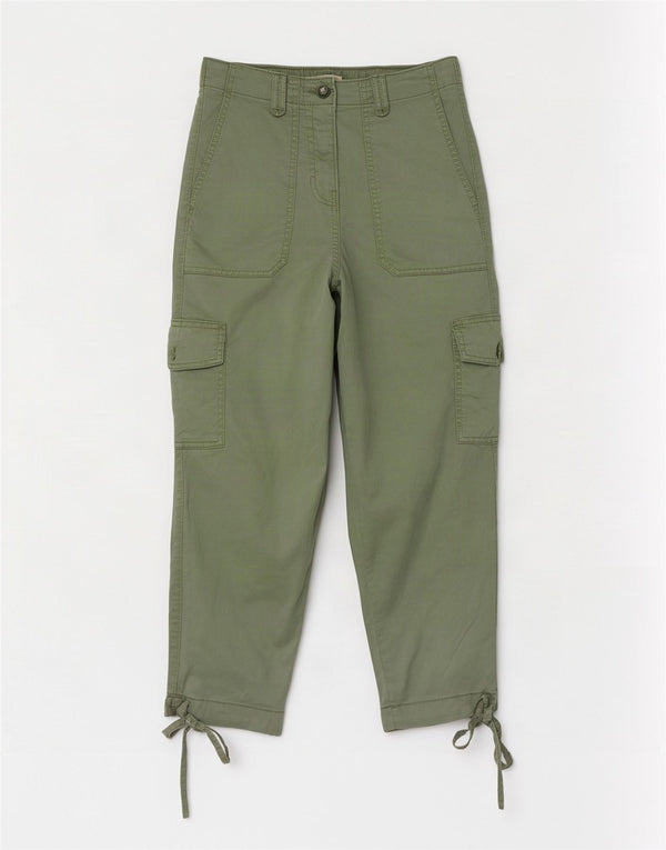 Marks & Spencer Γυναικείο Παντελόνι Crop Cargo Medium W26 L23 Green Lyocell