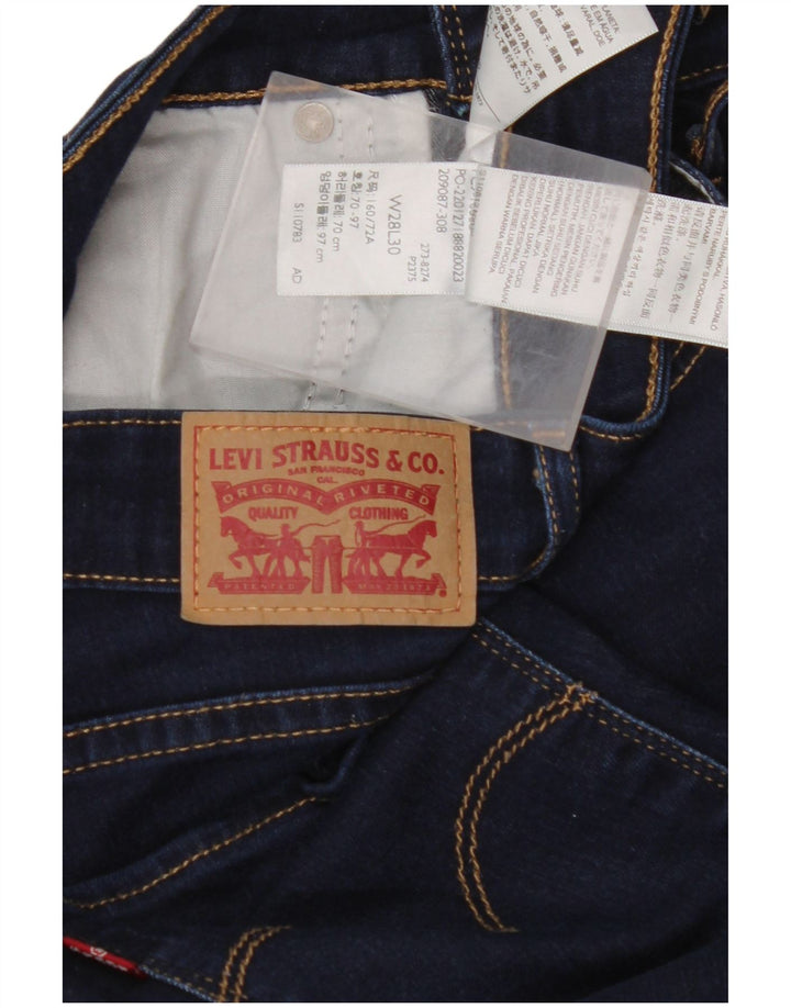 LEVI'S Γυναικείο 721 ψηλό ψηλό στενό τζιν W28 L30 Navy Blue Cotton