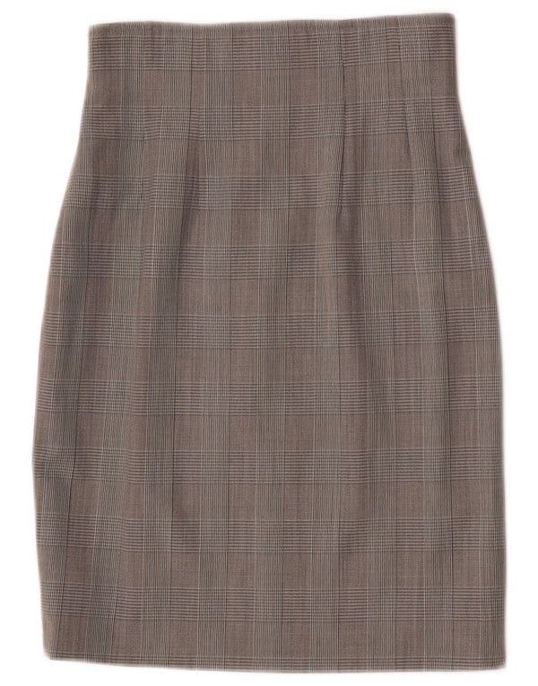 Sportmax Γυναικεία Pencil Φούστα UK 10 Small W25 Grey Houndstooth παρθένο μαλλί
