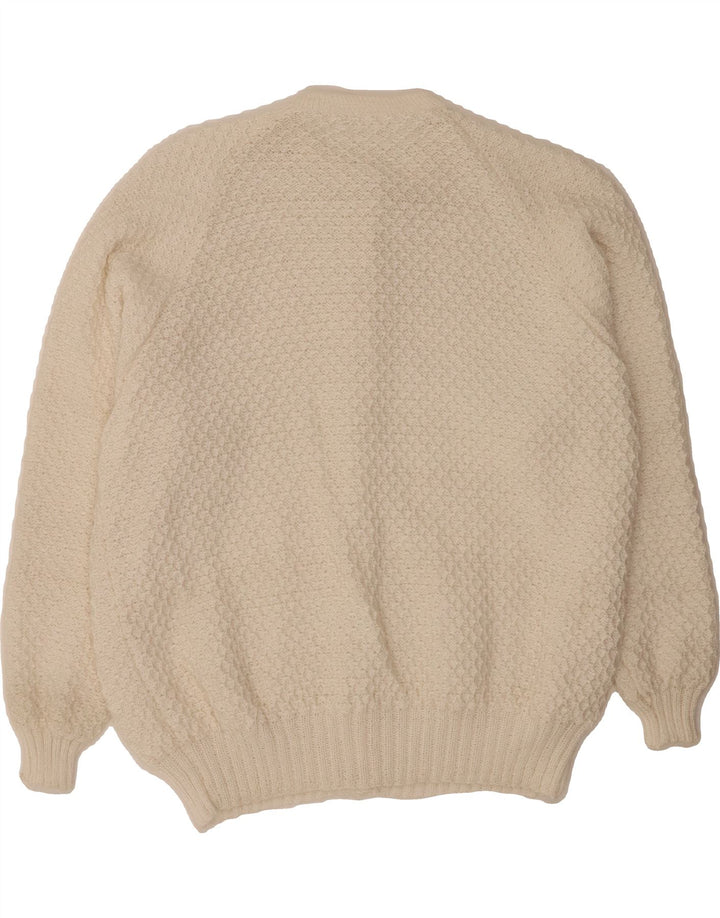 VINTAGE Womens Cardigan Sweater UK 18 XL White Vintage Vintage and Second-Hand Vintage from Messina Hembry 