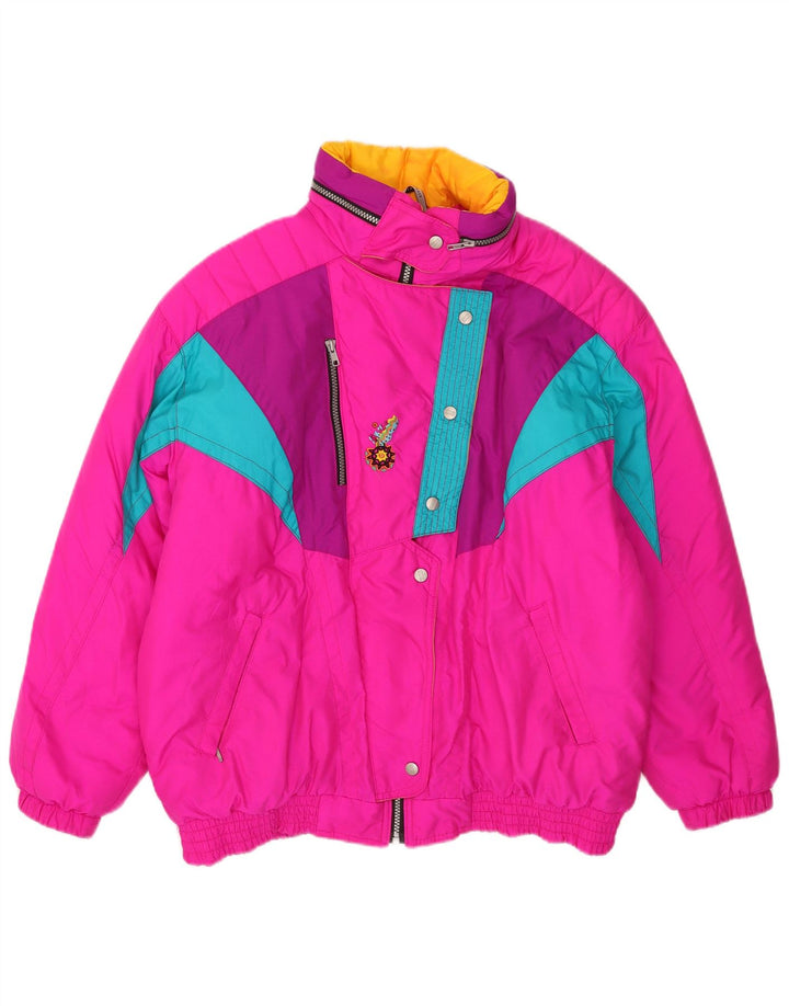 Γυναικείο μπουφάν σκι με κουκούλα EU 46 XL Pink Colourblock Polyamide