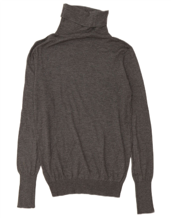 Zara Γυναικείο πουλόβερ με ρολό λαιμόκοψη UK 14 Medium Grey Modal